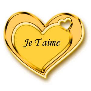 Gif animé coeur jaune je t'aime